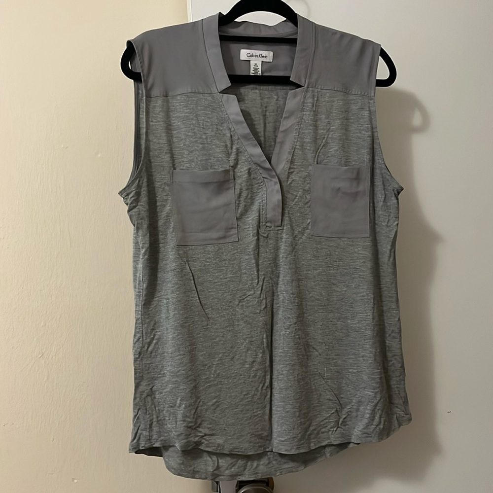 Calvin Klein Sleeveless Grey Top Size M